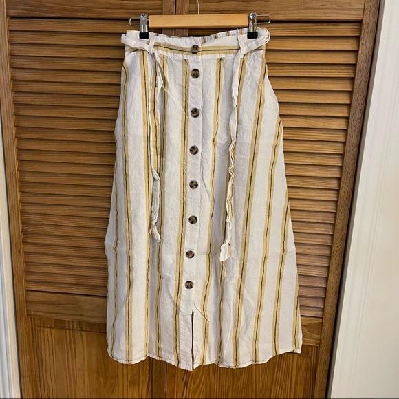 CYNTHIA ROWLEY 100% Linen Button Down Maxi Skirt - Picture 2 of 6